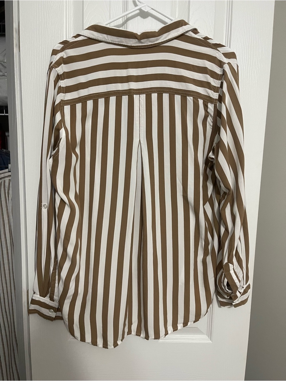 Velvet Heart Brown and White Striped Button-Down Shirt - Picture 8 of 10